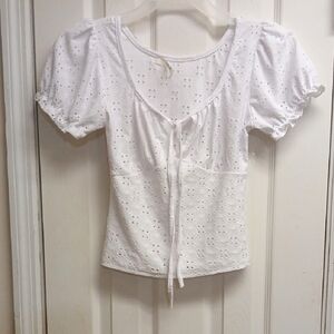 Wild Love White Eyelet Blouse Size L